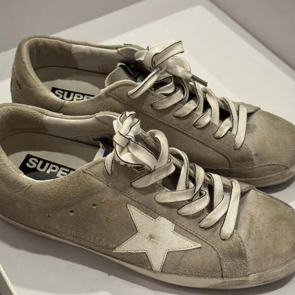 Golden Goose Superstar Gray Suede Sneakers Size 37 - Picture 1 of 5